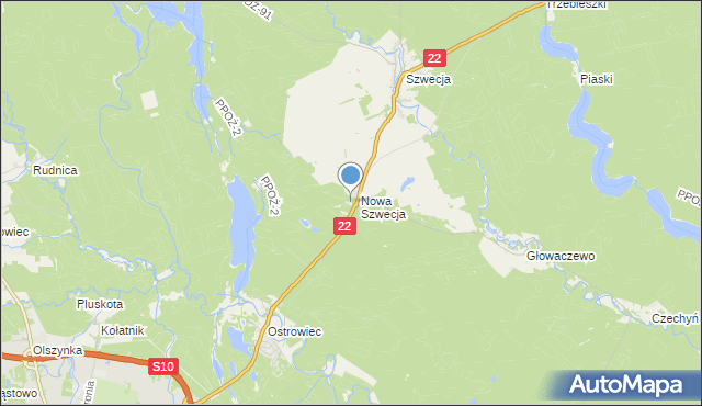 mapa Nadleśnictwo Płytnica, Nadleśnictwo Płytnica na mapie Targeo